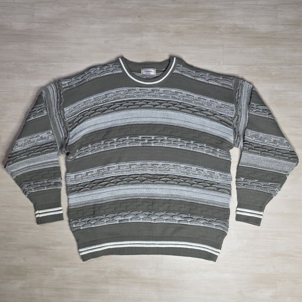 Vintage Classics By Palmland Coogi‎ Style Textured Sweater Men's Size XXL